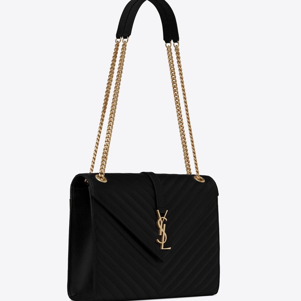 ENVELOPE LARGE BAG IN MATELASSÉ GRAIN DE POUDRE EMBOSSED LEATHER